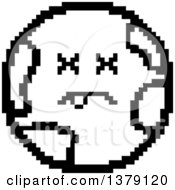 Clipart Of A Black And White Dead Earth Character In 8 Bit Style Royalty Free Vector Illustration