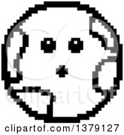 Poster, Art Print Of Black And White Surprised Earth Character In 8 Bit Style