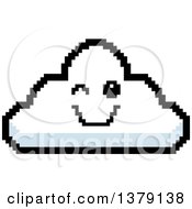 Poster, Art Print Of Winking Cloud Character In 8 Bit Style