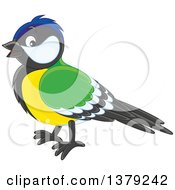 Clipart Of A Tomtit Bird In Profile Royalty Free Vector Illustration