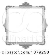 Poster, Art Print Of Vintage Ornate Grayscale Picture Frame