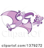 Poster, Art Print Of Valentine Bat In Love With A Pterodactylus