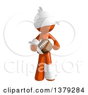 Poster, Art Print Of Injured Orange Man Holding A Football