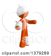 Clipart Of An Injured Orange Man Presenting Royalty Free Illustration