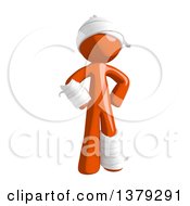 Poster, Art Print Of Injured Orange Man Standing With Hands On His Hips