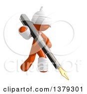 Injured Orange Man Holding A Fountain Pen