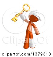 Injured Orange Man Holding A Key