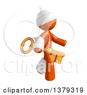 Poster, Art Print Of Injured Orange Man Holding A Key