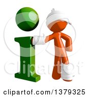 Clipart Of An Injured Orange Man With An I Information Icon Royalty Free Illustration