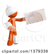 Poster, Art Print Of Injured Orange Man Holding An Envelope