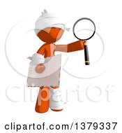 Injured Orange Man Holding An Envelope And Magnifying Glass