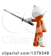 Clipart Of An Injured Orange Man Holding A Katana Sword Royalty Free Illustration