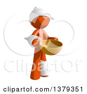 Clipart Of An Injured Orange Man Holding A Bowl Royalty Free Illustration by Leo Blanchette