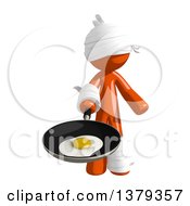 Clipart Of An Injured Orange Man Frying An Egg Royalty Free Illustration by Leo Blanchette