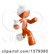 Clipart Of An Injured Orange Man Running Royalty Free Illustration by Leo Blanchette