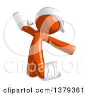 Clipart Of An Injured Orange Man Jumping Royalty Free Illustration