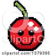 Clipart Of A Happy Cherry Character In 8 Bit Style Royalty Free Vector Illustration