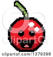 Poster, Art Print Of Happy Cherry Character In 8 Bit Style