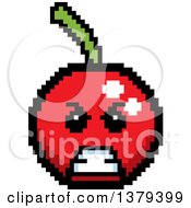 Clipart Of A Mad Cherry Character In 8 Bit Style Royalty Free Vector Illustration