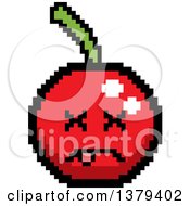 Clipart Of A Dead Cherry Character In 8 Bit Style Royalty Free Vector Illustration