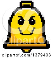 Poster, Art Print Of Grinning Evil Bell Character In 8 Bit Style