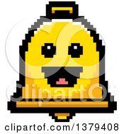 Clipart Of A Happy Bell Character In 8 Bit Style Royalty Free Vector Illustration