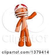 Poster, Art Print Of Orange Man Football Player Waving