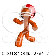 Clipart Of An Orange Man Football Player Running Royalty Free Illustration