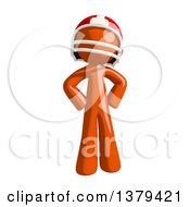 Poster, Art Print Of Orange Man Football Player Standing With Hands On His Hips