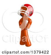 Poster, Art Print Of Orange Man Football Player Standing With Hands On His Hips