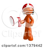 Poster, Art Print Of Orange Man Football Player Using A Megaphone
