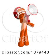 Poster, Art Print Of Orange Man Football Player Using A Megaphone