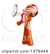 Clipart Of An Orange Man Football Player Using A Megaphone Royalty Free Illustration