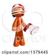 Clipart Of An Orange Man Football Player Using A Megaphone Royalty Free Illustration by Leo Blanchette