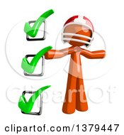 Poster, Art Print Of Orange Man Football Player With A Check List