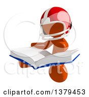 Poster, Art Print Of Orange Man Football Player Reading A Book