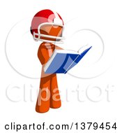 Poster, Art Print Of Orange Man Football Player Reading A Book