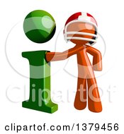 Clipart Of An Orange Man Football Player With An I Information Icon Royalty Free Illustration