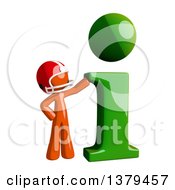 Poster, Art Print Of Orange Man Football Player With An I Information Icon