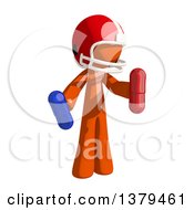 Poster, Art Print Of Orange Man Football Player Holding Pills