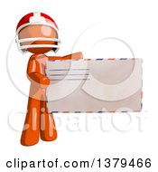 Poster, Art Print Of Orange Man Football Player Holding An Envelope