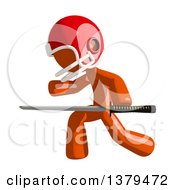 Poster, Art Print Of Orange Man Football Player Holding A Katana Sword