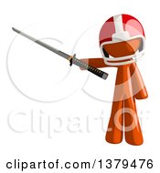 Poster, Art Print Of Orange Man Football Player Holding A Katana Sword