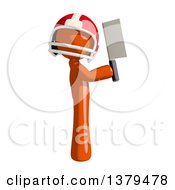 Poster, Art Print Of Orange Man Football Player Holding A Knife