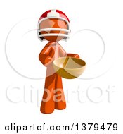 Poster, Art Print Of Orange Man Football Player Holding A Bowl