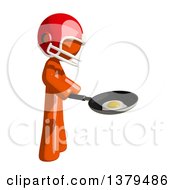 Clipart Of An Orange Man Football Player Frying An Egg Royalty Free Illustration