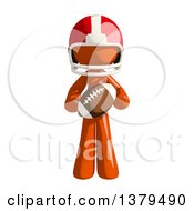 Clipart Of An Orange Man Football Player Holding A Ball Royalty Free Illustration by Leo Blanchette