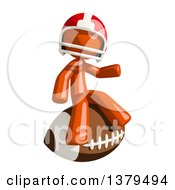 Poster, Art Print Of Orange Man Football Player Sitting On A Ball