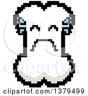 Clipart Of A Crying Bone Character In 8 Bit Style Royalty Free Vector Illustration