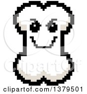 Grinning Evil Bone Character In 8 Bit Style